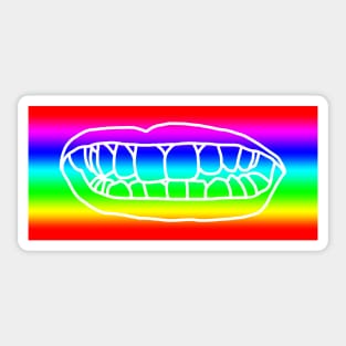 Natural Lips Rainbow Stripes Sticker